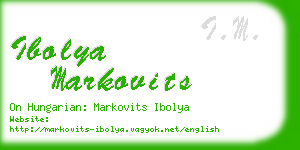 ibolya markovits business card